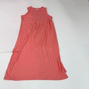 J Jill Maxi Dress Womens XL Pink Salmon Sleevless Tank Stretch Flowy Casual